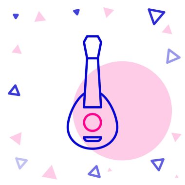 Gitar simgesi beyaz arkaplanda izole edildi. Akustik gitar. Telli müzik aleti. Renkli taslak konsepti. Vektör