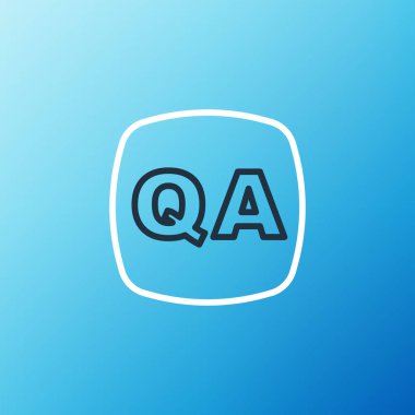 Konuşma baloncukları Soru ve Yanıt simgesi mavi arkaplanda izole edildi. Q ve A sembolü. SSS işareti. Konuşma balonu ve çizelgesi. Renkli taslak konsepti. Vektör