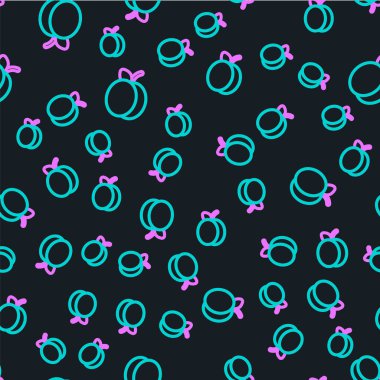 Erik meyvesi simgesi siyah arkaplanda izole edilmiş. Vektör