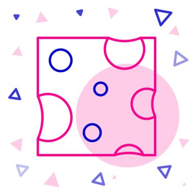 Çizgi Peynir simgesi beyaz arkaplanda izole edildi. Renkli taslak konsepti. Vektör