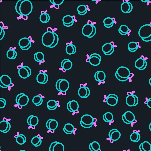 Erik meyvesi simgesi siyah arkaplanda izole edilmiş. Vektör