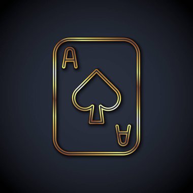 Siyah arkaplanda izole edilmiş kart simgesi oynatılıyor. Kumarhane kumarı. Vektör