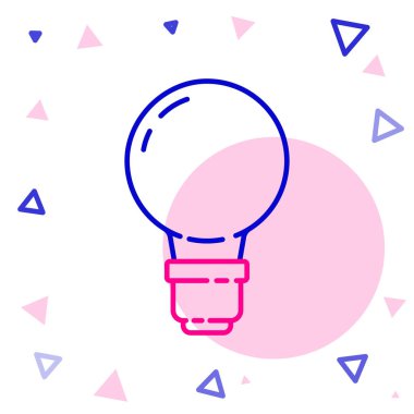 Beyaz arkaplanda izole edilmiş fikir simgesi konseptine sahip çizgi lambası. Enerji ve fikir sembolü. İlham konsepti. Renkli taslak konsepti. Vektör İllüstrasyonu