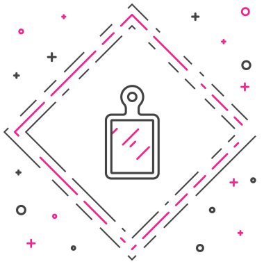 Çizgi kesme tahtası simgesi beyaz arkaplanda izole edildi. Kesme tahtası sembolü. Renkli taslak konsepti. Vektör