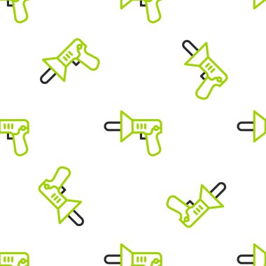 Hat polisi megafon ikonu beyaz arka planda kusursuz desen izole etti. Vektör