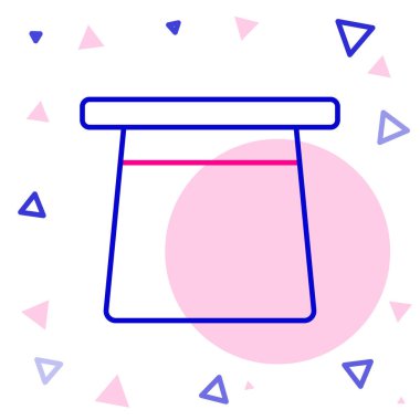 Çizgi Sihirli Şapka simgesi beyaz arkaplanda izole edildi. Sihir numarası. Gizemli eğlence konsepti. Renkli taslak konsepti. Vektör