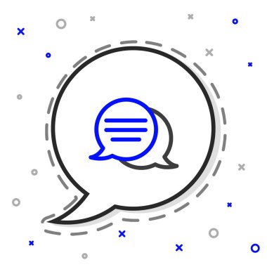 Konuşma balonu sohbet simgesi beyaz arkaplanda izole edildi. İleti simgesi. İletişim ya da yorum sohbet sembolü. Renkli taslak konsepti. Vektör