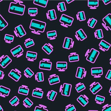 Metin içerikli satır konuşma balonu simgesi siyah arkaplanda izole edilmiş kusursuz desen. Vektör