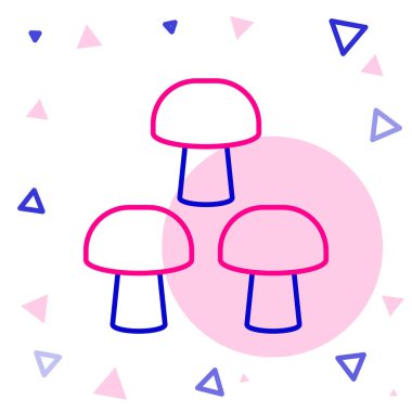 Beyaz arkaplanda çizgi mantar simgesi izole edildi. Renkli taslak konsepti. Vektör