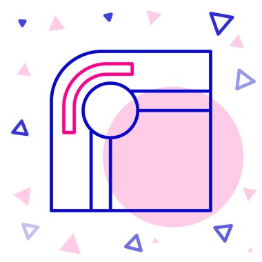 Çizgi bilardo masası simgesi beyaz arkaplanda izole edildi. Bilardo masası. Renkli taslak konsepti. Vektör