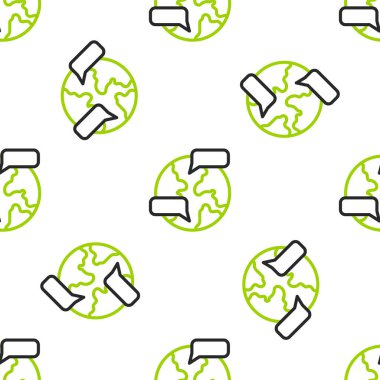 Line Worldwide simgesi beyaz arkaplanda izole edilmiş kusursuz desen. Yerküreye iğnele. Vektör
