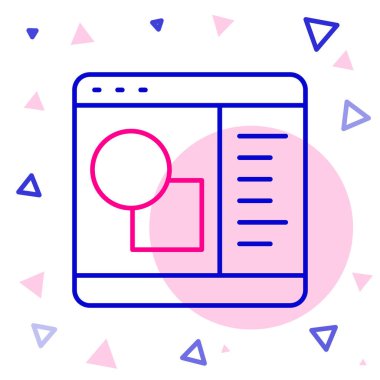 Satır 3D yazıcı simgesi beyaz arkaplanda izole edildi. 3D baskı. Renkli taslak konsepti. Vektör