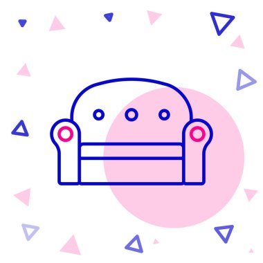 Satır Kanepesi simgesi beyaz arkaplanda izole edildi. Renkli taslak konsepti. Vektör