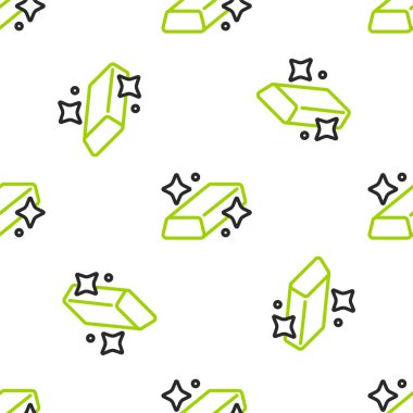 Çizgi Altın çubuk simgesi beyaz arkaplanda izole edilmiş pürüzsüz desen. Bankacılık işi konsepti. Vektör