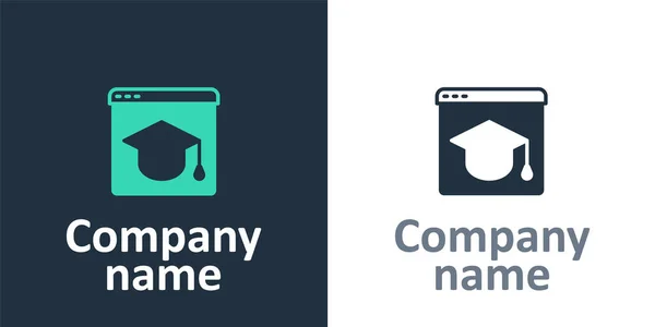 Logotyp Online Ausbildung Und Abschluss Symbol Isoliert Auf Weißem Hintergrund — Stockvektor