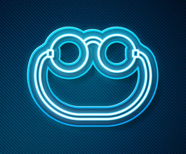 Glowing Neon Line Eyeglasses Icon Isolated Blue Background Vector — Stock Vector