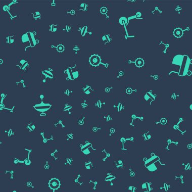 Çıngıraklı bebek oyuncağı, patenli scooter, Whirligig ve bebek arabası ayarlayın. Vektör