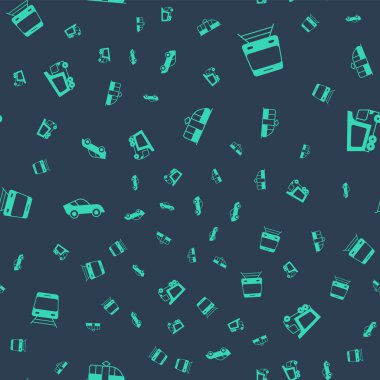 Tramvay ve demiryolu, tren, araba ve teslimat kamyonunu sorunsuz bir şekilde ayarlayın. Vektör