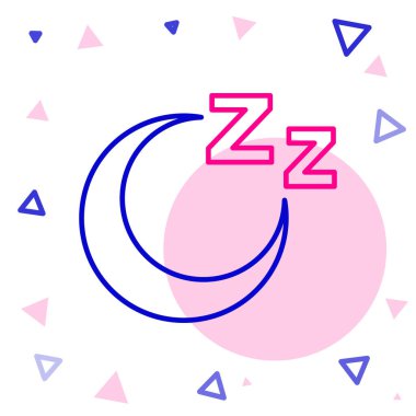 Beyaz arkaplanda izole edilmiş uyku ikonu zamanı. Uykulu Zzzz. Sağlıklı bir yaşam tarzı. Renkli taslak konsepti. Vektör