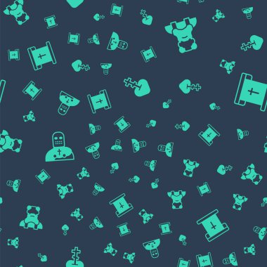 Dini haç, Rahip, Şövalye ve Bayrak 'ı Hıristiyanlığa kusursuz bir şekilde yerleştirin. Vektör