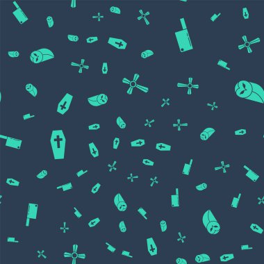 Tombstone 'u haç, Et Helikopteri, Tabut ve Baykuş' la kusursuz bir kalıba sokun. Vektör.