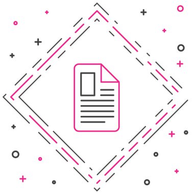 Satır Dosya simgesi beyaz arkaplanda izole edildi. Kontrol listesi simgesi. İş konsepti. Renkli taslak konsepti. Vektör