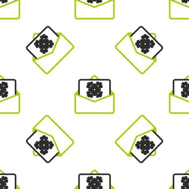 Çizgi Noel posta kartı ikonu beyaz arka planda izole edilmiş kusursuz desen. Mutlu Noeller ve mutlu yıllar. Vektör