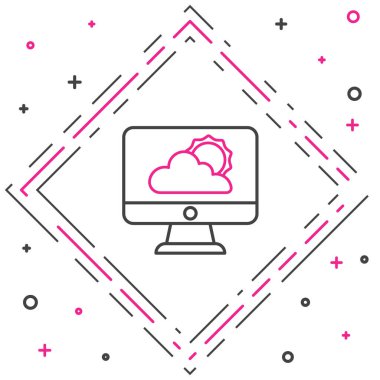 Çizgi Hava Durumu ikonu beyaz arkaplanda izole edildi. Renkli taslak konsepti. Vektör