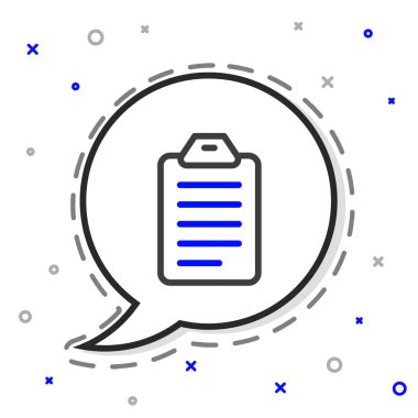 Listelenecek satır ya da planlama simgesi beyaz arkaplanda izole edildi. Renkli taslak konsepti. Vektör