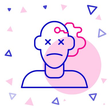 Çizgi Cinayet simgesi beyaz arkaplanda izole edildi. Vücut, kanama, ceset, kanayan ikon. Suç mahalli kavramı. Renkli taslak konsepti. Vektör