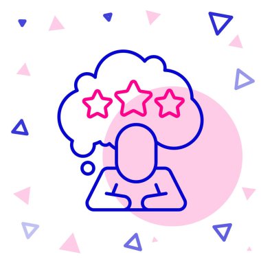 Beşinci Satır: Müşteri Ürün Değerlendirme simgesi beyaz arkaplanda izole edildi. Favori, en iyi derecelendirme, ödül sembolü. Renkli taslak konsepti. Vektör