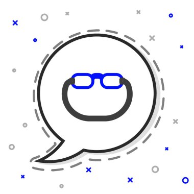 Hat Gözlüğü simgesi beyaz arkaplanda izole edildi. Renkli taslak konsepti. Vektör