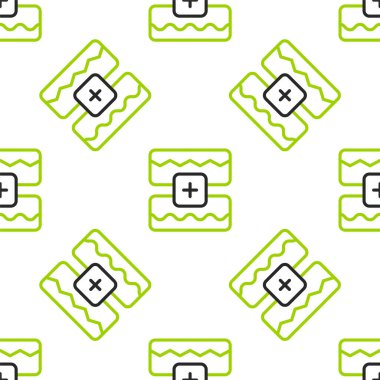 Çizgi Müzik Dalgası eşitleyici simgesi beyaz arkaplanda izole edilmiş kusursuz desen. Ses dalgası. Ses dijital dengeleyici teknolojisi, konsol paneli, nabız müzikali. Vektör