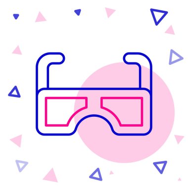 Çizgi Gözlüğü simgesi beyaz arkaplanda izole edildi. Gözlük çerçevesi sembolü. Renkli taslak konsepti. Vektör