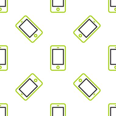 Hat Smartphone, cep telefonu simgesi beyaz arka planda izole edilmiş pürüzsüz desen. Vektör