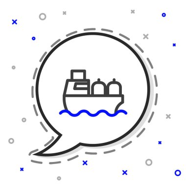 Hat petrol tankeri simgesi beyaz arkaplanda izole edildi. Renkli taslak konsepti. Vektör