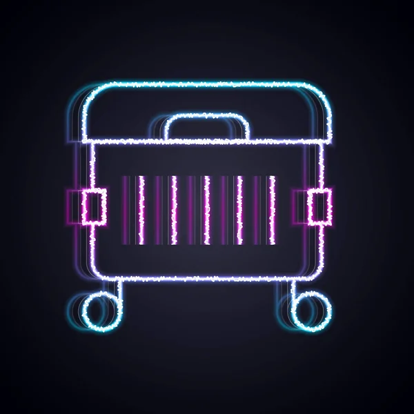 Светящийся значок мусорной корзины неоновой линии, выделенный на черном фоне. Знак мусорного бака. Reycle basket icon. Значок офисного мусора. Вектор — стоковый вектор