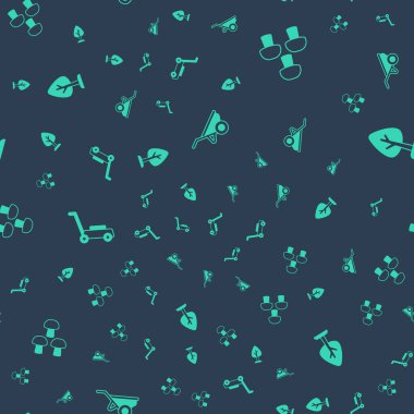 El arabasını toprakla, mantarla, çim biçme makinesiyle ve ormanla donatın. Vektör