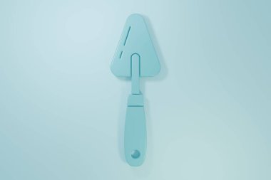 Blue Palette knife icon isolated on blue background. Minimalism concept. 3D render illustration.