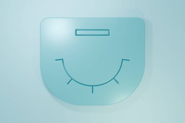 Mavi Poker masa simgesi mavi arkaplanda izole edildi. Minimalizm kavramı. 3 Boyutlu resimleme.