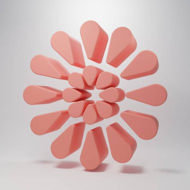 Pink Firework icon isolated on pink background. Concept of fun party. Explosive pyrotechnic symbol. Minimalism concept. 3D render illustration.