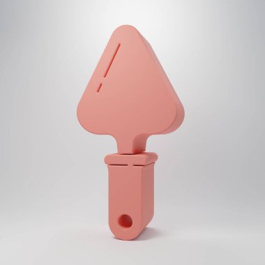 Pink Trowel icon isolated on pink background. Minimalism concept. 3D render illustration.
