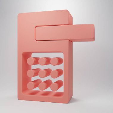 Pembe dijital kapı kilidi, pembe arka planda izole edilmiş ikonu açmak için kablosuz teknolojiye sahip. Kapı kolu tabelası. Güvenlik akıllı ev. Minimalizm kavramı. 3 Boyutlu resimleme.