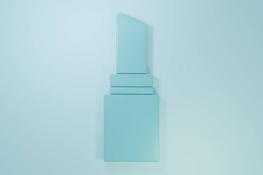 Mavi ruj ikonu mavi arkaplanda izole edildi. 8 Mart. Uluslararası Mutlu Kadınlar Günü. Minimalizm kavramı. 3 Boyutlu resimleme.