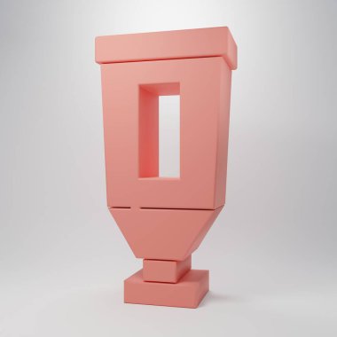 Pembe Krem ya da losyon kozmetik tüp ikonu pembe arka planda izole edilmiş. Kadınlar için vücut bakım ürünleri. Minimalizm kavramı. 3 Boyutlu resimleme.