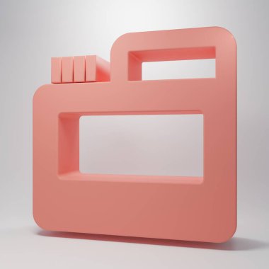 Pink Paint, gouache, jar, dye icon isolated on pink background. Minimalism concept. 3D render illustration.