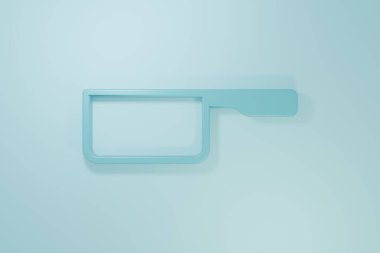 Blue Saucepan icon isolated on blue background. Cooking pot. Boil or stew food symbol. Minimalism concept. 3D render illustration .