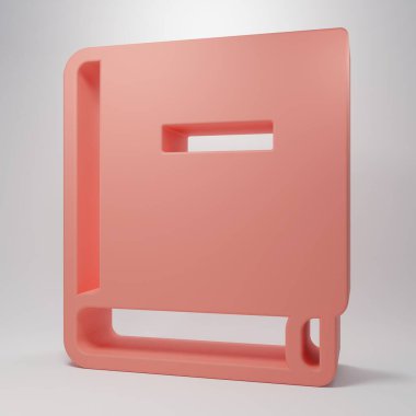 Pembe Bilim kitabı ikonu pembe arka planda izole edilmiş. Minimalizm kavramı. 3 Boyutlu resimleme.