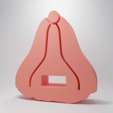 Pink Sauna hat icon isolated on pink background. Minimalism concept. 3D render illustration.