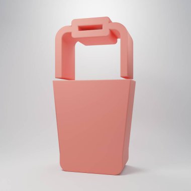 Pink Sauna bucket icon isolated on pink background. Minimalism concept. 3D render illustration.